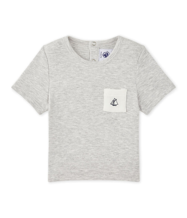 T-shirt beb&eacute; bambino tinta unita grigio BELUGA CHINE