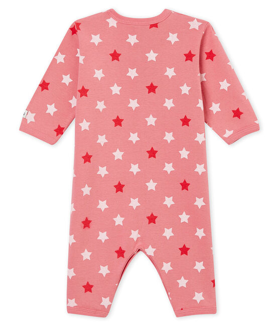 Tutina senza piedini per bebé femmina rosa CHEEK/bianco MULTICO