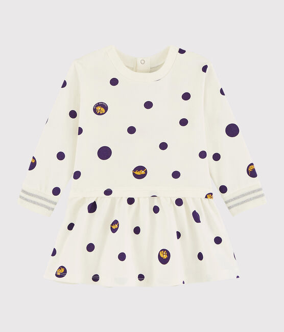Abito a maniche lunghe da bebè femmina bianco MARSHMALLOW/bianco MULTICO