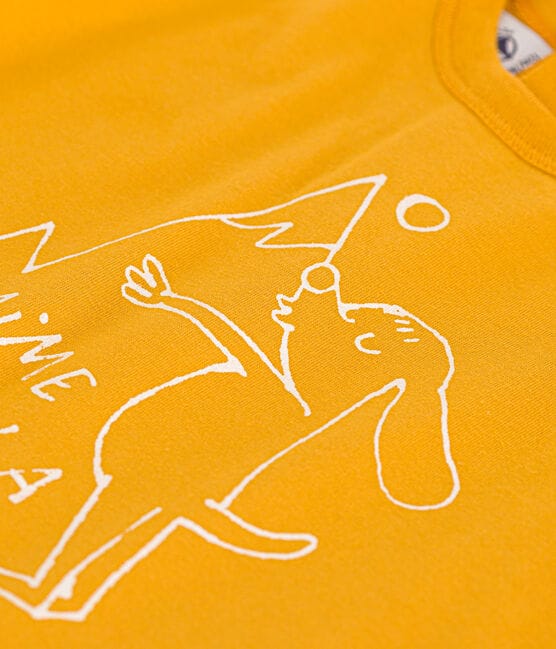 T-shirt a maniche lunghe in jersey per bebè giallo BOUDOR