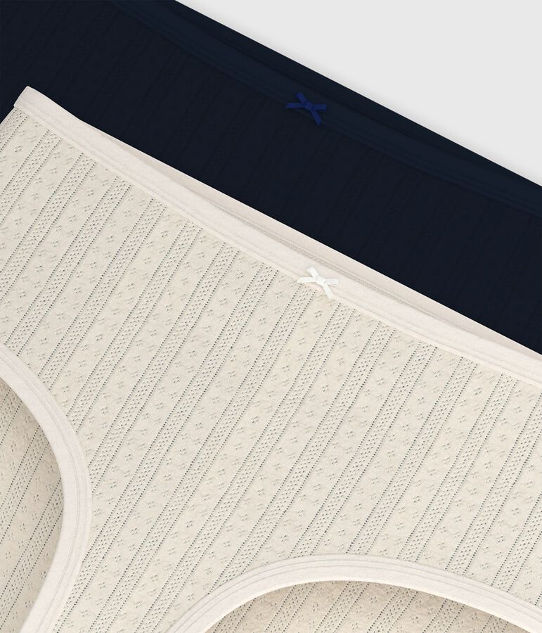 Set di slip a vita alta in cotone traforato donna multicolore