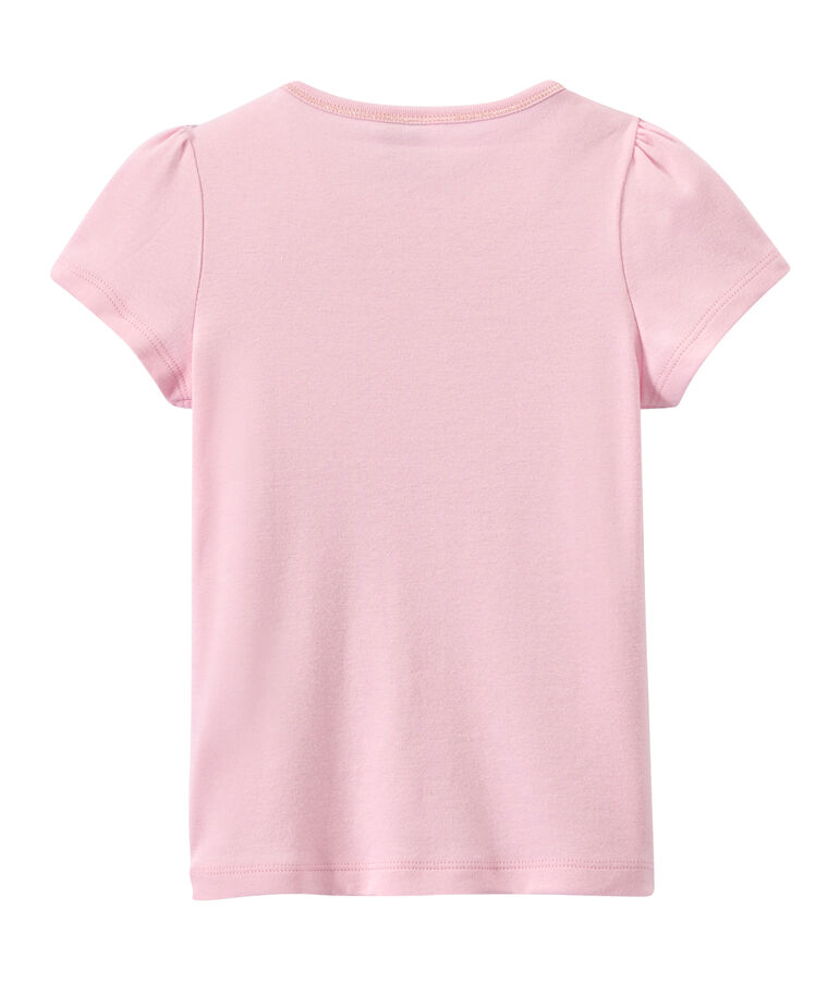 T-shirt bambina con fiocco rosa