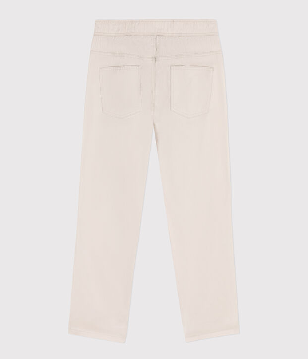 Pantaloni regular in serge di cotone bambino beige