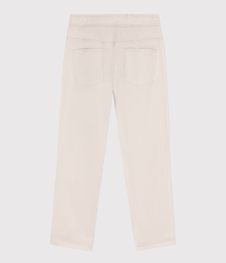 Pantaloni regular in serge di cotone bambino beige