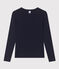 T-shirt L'ICONIQUE girocollo in cotone donna blu SMOKING