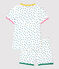 Pigiama corto bambina a pois blu bambina in cotone bianco MARSHMALLOW/ MALLARD
