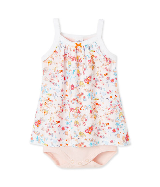 Body robe bébé fille à bretelles bianco ECUME/rosa CUPCAKE/ MULTICO