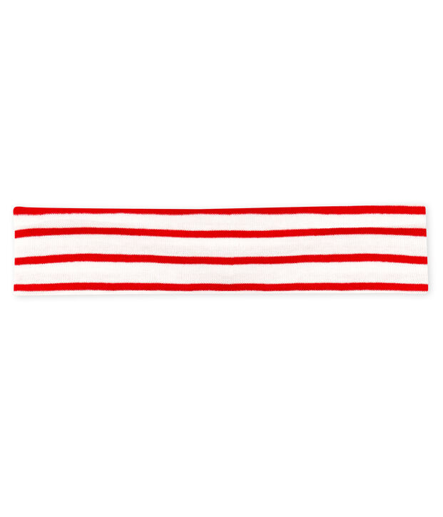 Fascia beb&egrave; femmina a righe bianco/rosso