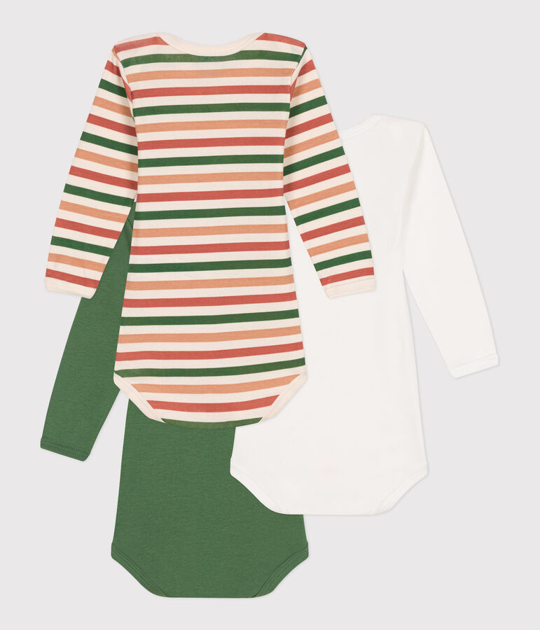 Set di 3 body a maniche lunghe in cotone neonato multicolore