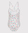 Costume da bagno intero a fiori bambina bianco MARSHMALLOW/bianco MULTICO