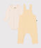 Set completo di salopette e body in cotone per neonato giallo AVALANCHE/bianco DAISY