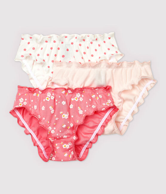 Confezione da 3 slip con volant fiori di ciliegio bambina variante 1
