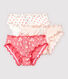 Confezione da 3 slip con volant fiori di ciliegio bambina