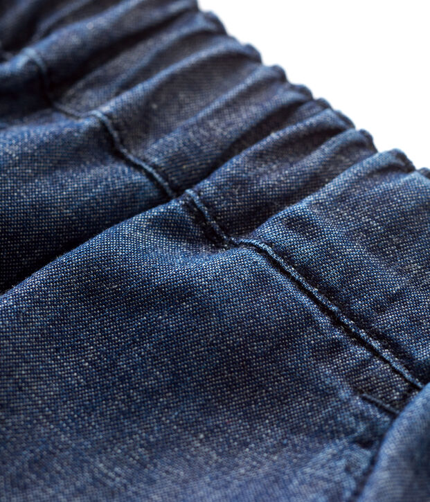 Shorts beb&egrave; in denim leggero biologico blu