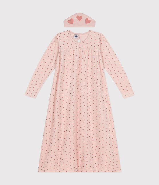 Camicia da notte e coroncina a cuori in ciniglia bambino rosa SALINE/ ROSEWOOD