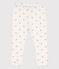 Leggins  bebè in cotone stampato a fiori bianco MARSHMALLOW/grigio GRIS