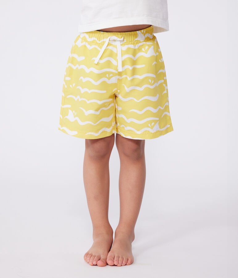 Shorts da mare bambino con stampa giallo/bianco
