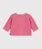 Cardigan in maglia di cotone a punto legaccio tinta unita neonato rosa