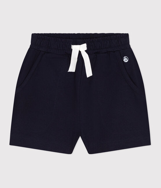 Shorts in cotone tinta unita bambina blu SMOKING