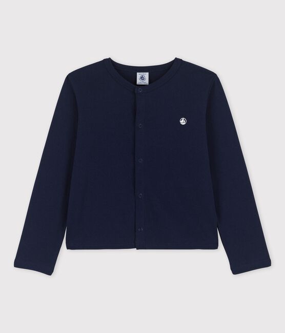 Cardigan in cotone bio bambina blu SMOKING