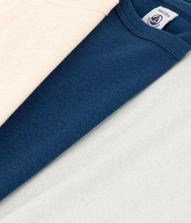 Confezione 3 t-shirt in cotone a maniche lunghe bambino multicolore