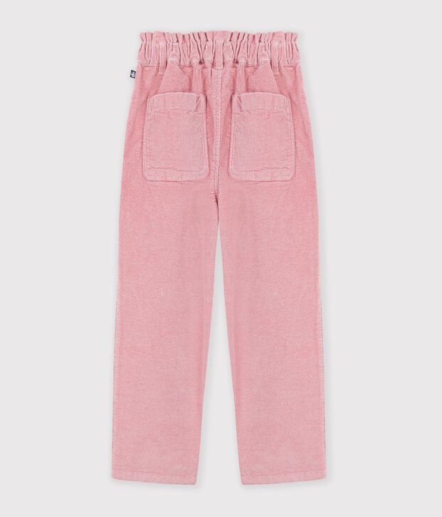Pantaloni in velluto bambino rosa