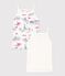 Confezione da 2 canotte con spalline bambina in cotone variante 1