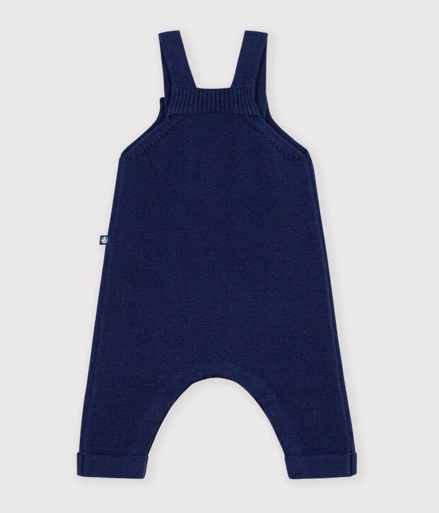 Salopette in maglia di misto lana e cotone tinta unita neonato SOIR