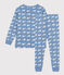 Pigiama in cotone fantasia balena bambino blu BEACH/ MARSHMALLOW