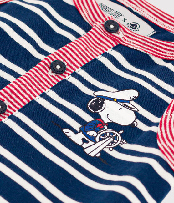 Tuta Petit Bateau X Snoopy in jersey leggero bebè blu MEDIEVAL/bianco MULTICO