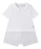 Tutina corta per bebé maschio doppio tessuto bianco ECUME/beige BEIGE