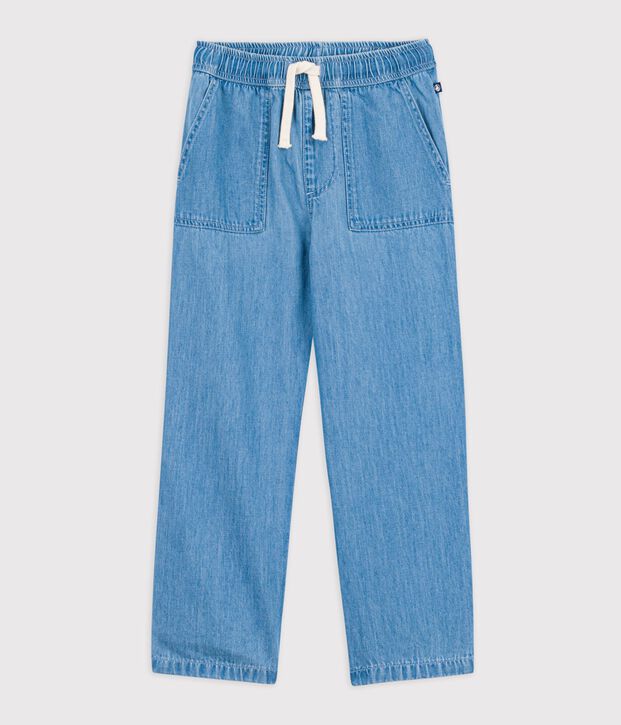 Pantaloni in denim bambina blu