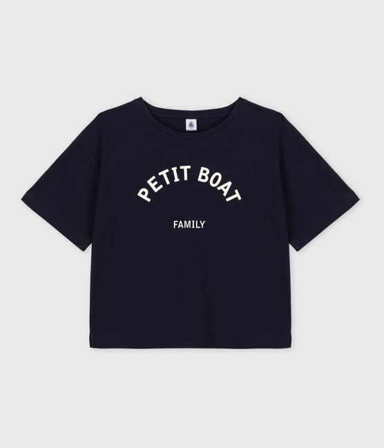 T-shirt LE BOXY in cotone donna blu SMOKING