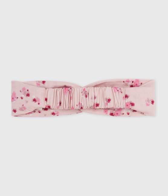 Fascia in popeline con stampa a fiori neonata rosa JOLI/bianco MULTICO