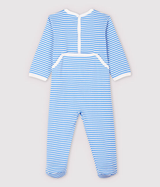 Tutina frutto a righe blu bebé a costine blu EDNA/bianco MARSHMALLOW