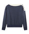 Felpa maniche lunghe donna blu SMOKING/beige COQUILLE