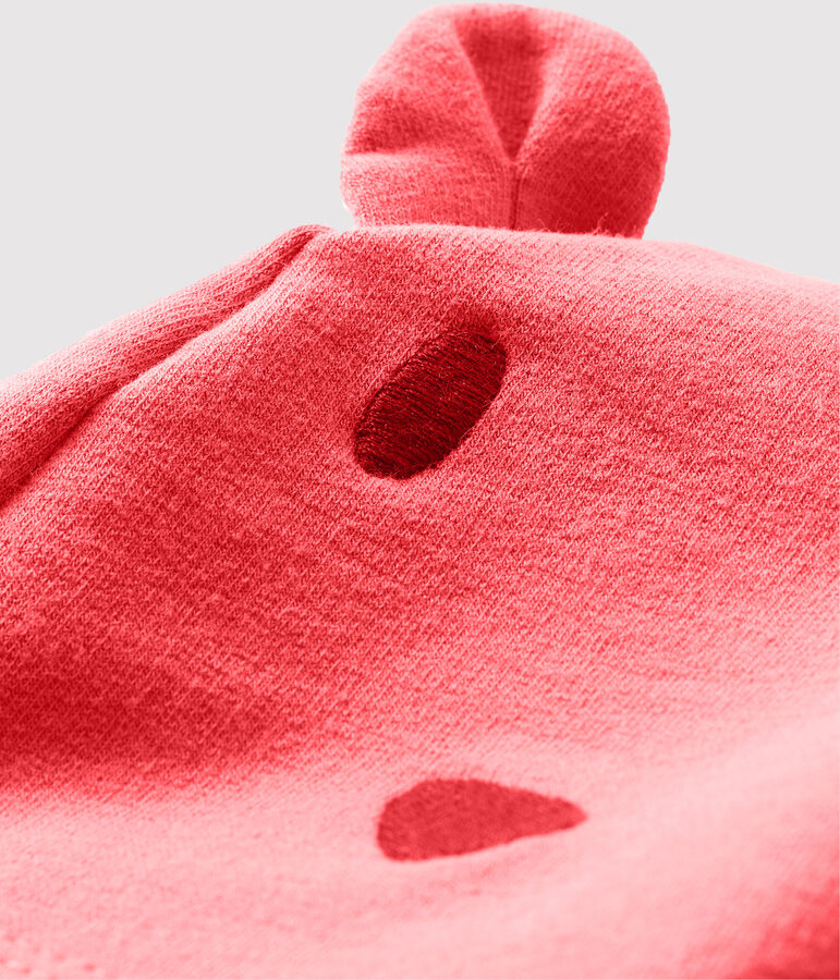 Cuffietta beb&egrave; unisex in molleton elastam rosa GROSEILLER