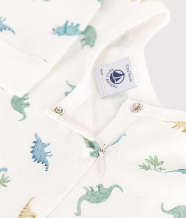 Pigiama in cotone con dinosauri neonato bianco/multicolore