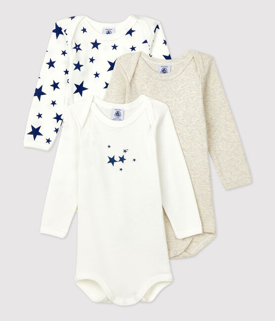 Confezione da 3 body a maniche lunghe a stelle in cotone variante 1