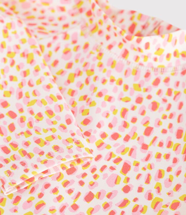 Costume da bagno intero a maniche lunghe con stampa bambina bianco/multicolore