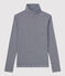 T-shirt lupetto L'ICONIQUE in cotone donna blu SMOKING/bianco MARSHMALLOW
