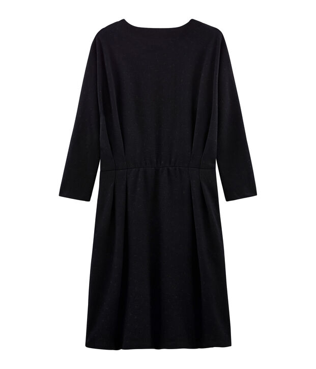 Abito attillato a maniche lunghe donna nero/nero