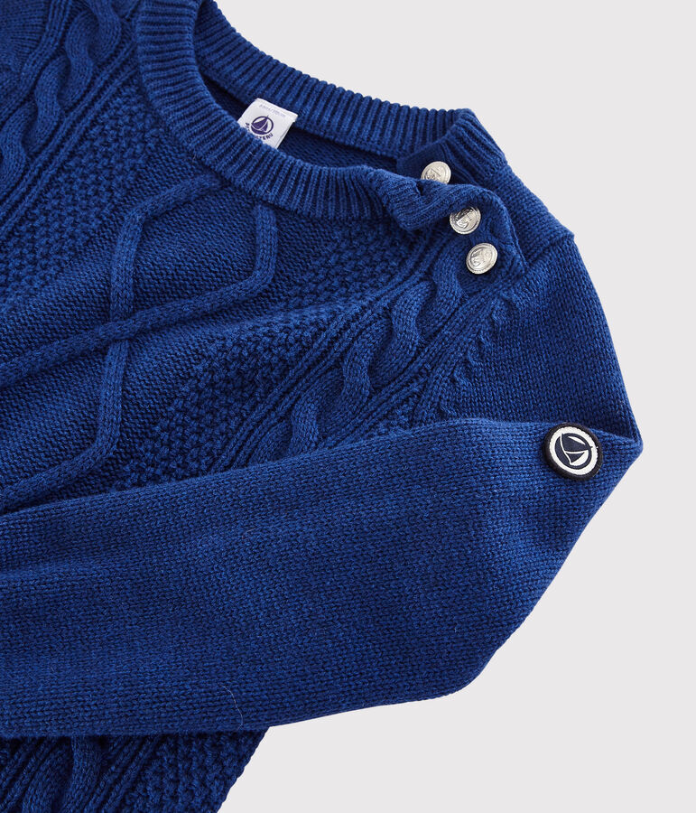Pullover in lana e cotone bambino blu