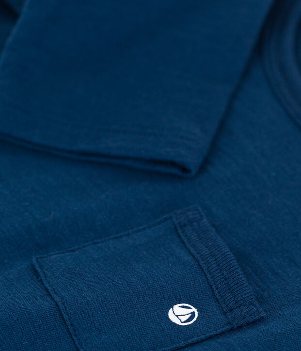 T-shirt a maniche lunghe in jersey fiammato per beb&egrave; blu