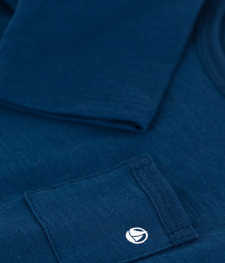 T-shirt a maniche lunghe in jersey fiammato per beb&egrave; blu