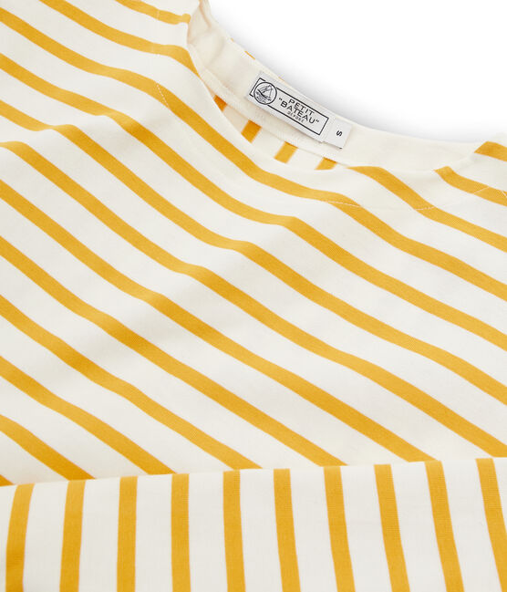 Marinière donna grafica beige COQUILLE/giallo BOUDOR