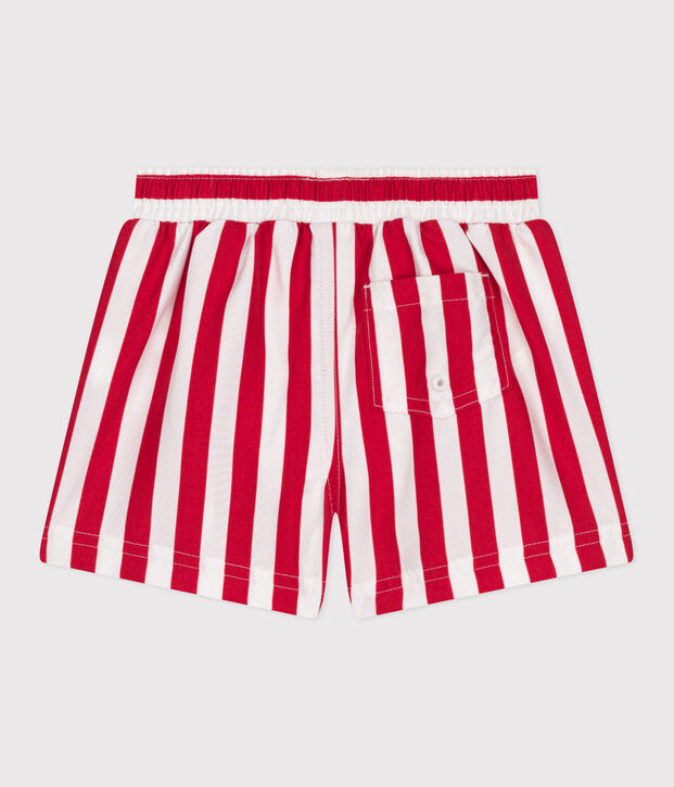 Shorts da bagno con stampa a righe neonato rosso/rosso