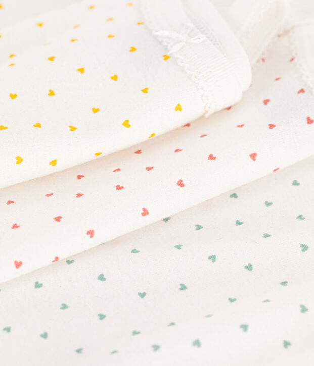 Confezione da 3 body a cuori con spalline in cotone multicolore