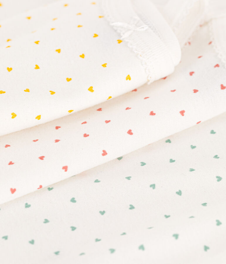 Confezione da 3 body a cuori con spalline in cotone multicolore