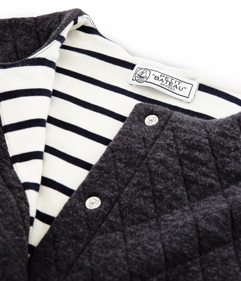 Giacca lunga in tubique donna grigio